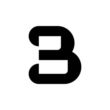 B harfi logosu. Simge tasarımı. Şablon elementleri Geometrik soyut logolar