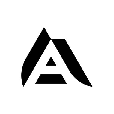 A harfi logosu. Simge tasarımı. Şablon elementleri Geometrik soyut logolar