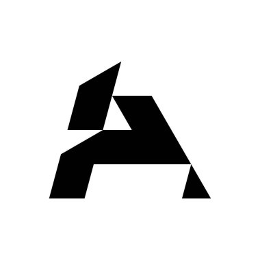 A harfi logosu. Simge tasarımı. Şablon elementleri Geometrik soyut logolar