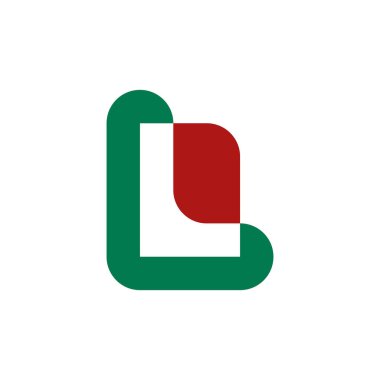 L harfi logosu. Simge tasarımı. Şablon elementleri Geometrik soyut logolar