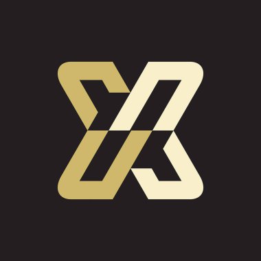 X harfi logosu. Simge tasarımı. Şablon elementleri Geometrik soyut logolar 