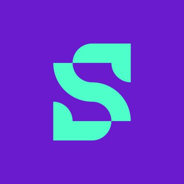 S harfi logosu. Simge tasarımı. Şablon elementleri Geometrik soyut logolar 