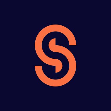 S harfi logosu. Simge tasarımı. Şablon elementleri Geometrik soyut logolar 