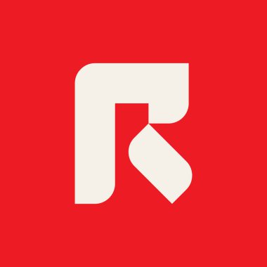 R harfi logosu. Simge tasarımı. Şablon elementleri Geometrik soyut logolar 