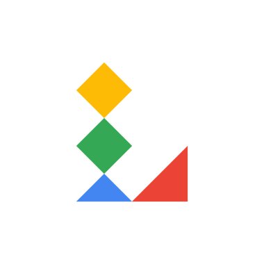 L harfi logosu. Simge tasarımı. Şablon elementleri Geometrik soyut logolar