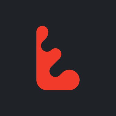 L harfi logosu. Simge tasarımı. Şablon elementleri Geometrik soyut logolar