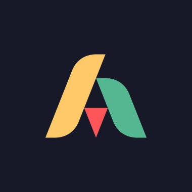 A harfi logosu. Simge tasarımı. Şablon elementleri Geometrik soyut logolar