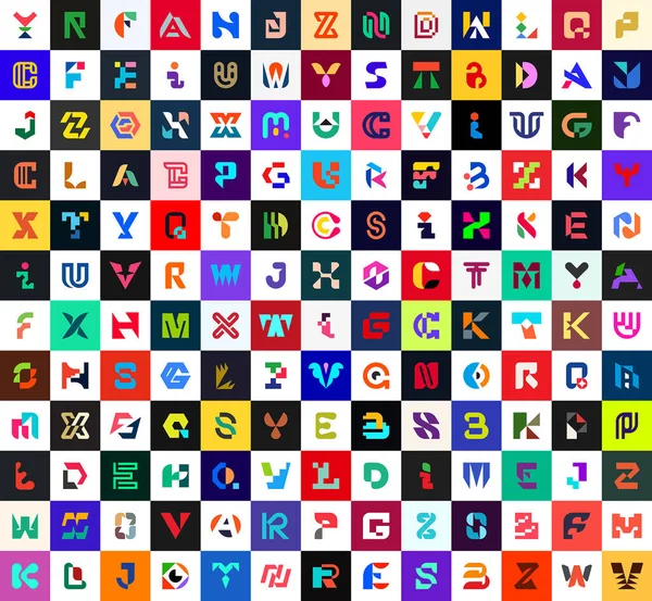 Коллекция Логотипов Буквами Геометрические Абстрактные Логотипы Дизайн Значков — стоковый вектор