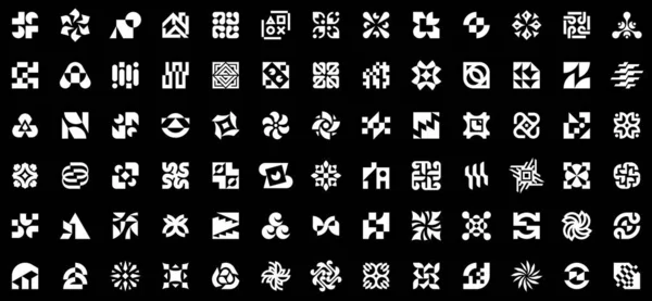 Colección Logos Abstractos Logotipos Abstractos Geométricos Diseño Iconos — Vector de stock
