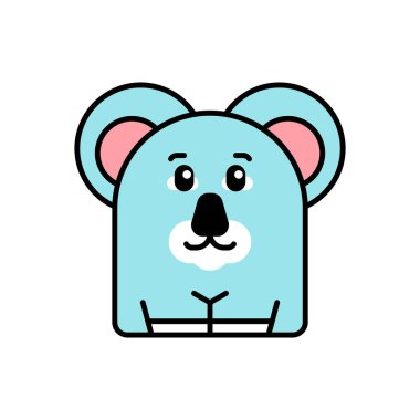 Koala ikonu. Simge tasarımı. Şablon elementleri Düz biçim