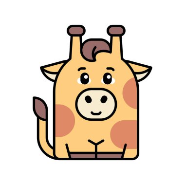 Zürafa ikonu. Simge tasarımı. Şablon elementleri Düz biçim