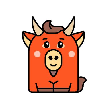 Keçi ikonu. Simge tasarımı. Şablon elementleri Düz biçim