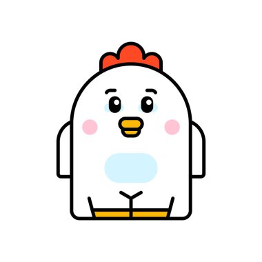 Piliç simgesi. Simge tasarımı. Şablon elementleri Düz biçim