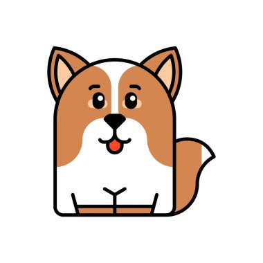 Köpek ikonu. Simge tasarımı. Şablon elementleri Düz biçim