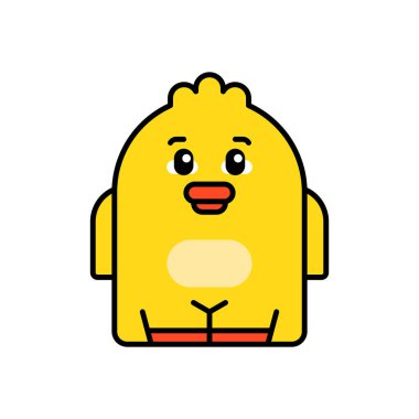 Ördek ikonu. Simge tasarımı. Şablon elementleri Düz biçim