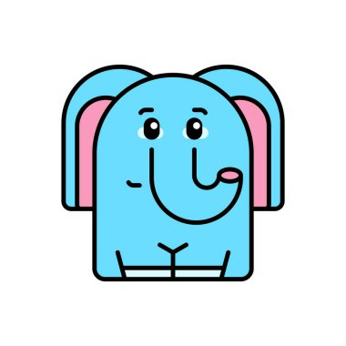 Fil ikonu. Simge tasarımı. Şablon elementleri Düz biçim