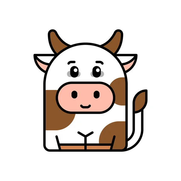 Εικονίδιο Αγελάδας Σχεδιασμός Εικονιδίων Στοιχεία Προτύπου Επίπεδο Στυλ — Διανυσματικό Αρχείο