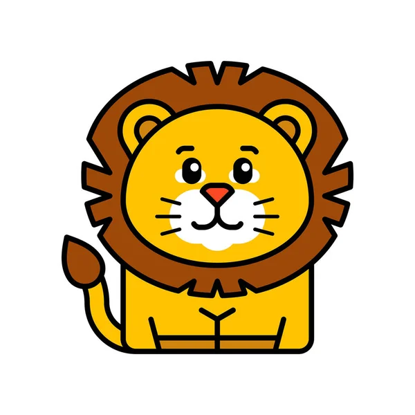 Icône Lion Icône Design Éléments Modèle Style Plat — Image vectorielle