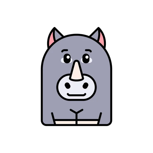 Rhinoceros Icon Icon Design Template Elements Flat Style — Image vectorielle