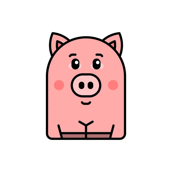 猪的图标 图标的设计 模板元素 平面风格 — 图库矢量图片
