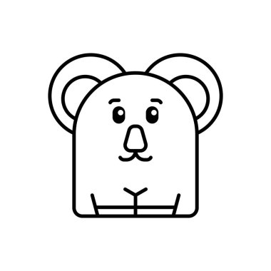 Koala ikonu. Simge tasarımı. Şablon elementleri Düz biçim