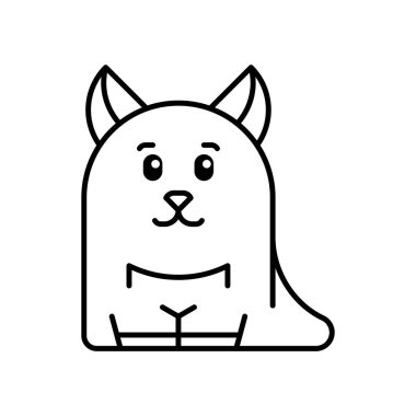 Kanguru ikonu. Simge tasarımı. Şablon elementleri Düz biçim