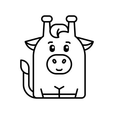 Zürafa ikonu. Simge tasarımı. Şablon elementleri Düz biçim