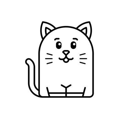 Kedi ikonu. Simge tasarımı. Şablon elementleri Düz biçim