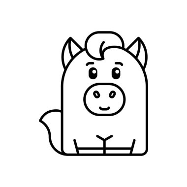 At ikonu. Simge tasarımı. Şablon elementleri Düz biçim