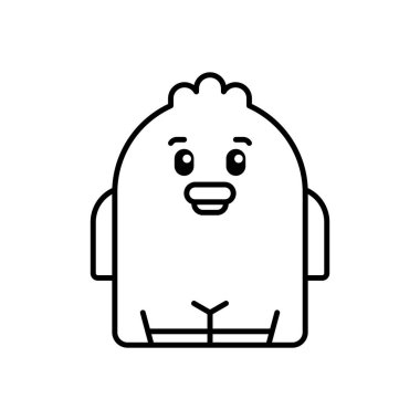 Ördek ikonu. Simge tasarımı. Şablon elementleri Düz biçim