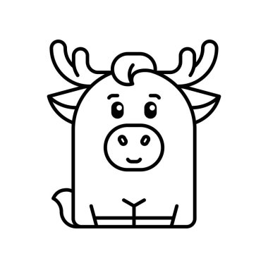 Geyik simgesi. Simge tasarımı. Şablon elementleri Düz biçim