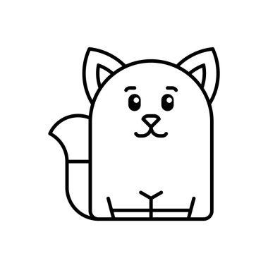 Tilki ikonu. Simge tasarımı. Şablon elementleri Düz biçim