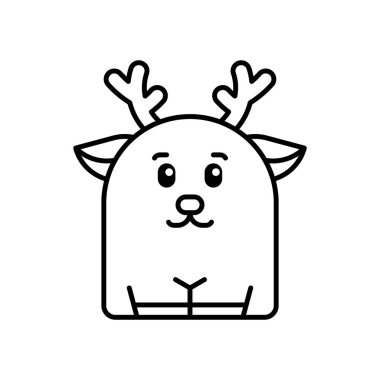 Geyik simgesi. Simge tasarımı. Şablon elementleri Düz biçim