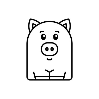 Domuz ikonu. Simge tasarımı. Şablon elementleri Düz biçim