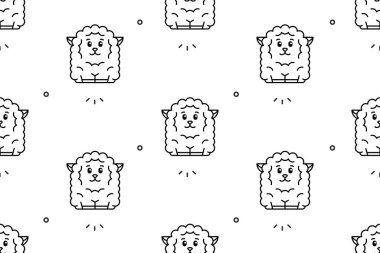 Koyunlarla kusursuz bir düzen. Simge tasarımı. Şablon ögeleri