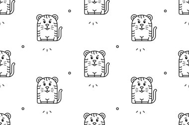 Kaplanlarda kusursuz desen. Simge tasarımı. Şablon ögeleri