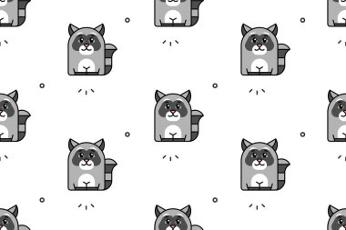 Rakunlarda kusursuz desen var. Simge tasarımı. Şablon ögeleri