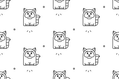 Rakunlarda kusursuz desen var. Simge tasarımı. Şablon ögeleri