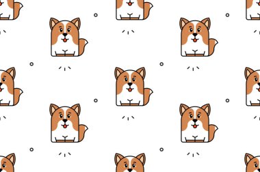 Köpeklerde kusursuz desen. Simge tasarımı. Şablon ögeleri