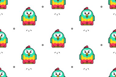 Papağanlarla kusursuz bir düzen. Simge tasarımı. Şablon ögeleri