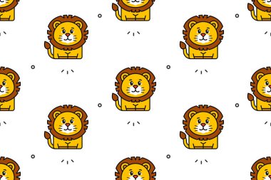 Aslanlarla kusursuz desen. Simge tasarımı. Şablon ögeleri