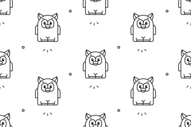 Baykuşlarda pürüzsüz desen. Simge tasarımı. Şablon ögeleri