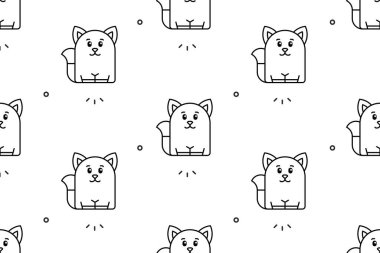 Tilki desenli kusursuz desen. Simge tasarımı. Şablon ögeleri