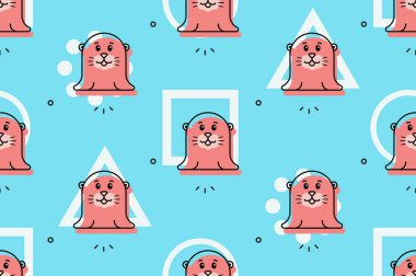 Seal 'da kusursuz desen var. Simge tasarımı. Şablon ögeleri