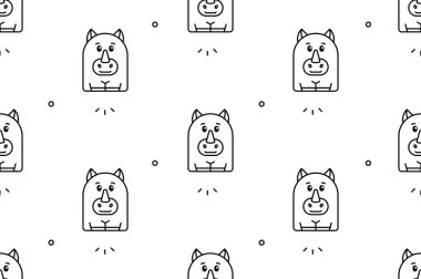 Gergedanlarla kusursuz bir düzen. Simge tasarımı. Şablon ögeleri