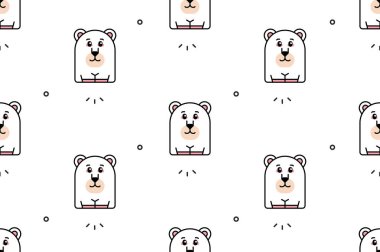 Kutup Ayıları 'nda kusursuz desen. Simge tasarımı. Şablon ögeleri