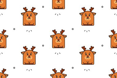 Geyik 'te kusursuz desen var. Simge tasarımı. Şablon ögeleri