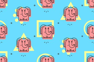 Fil desenleri kusursuz. Simge tasarımı. Şablon ögeleri