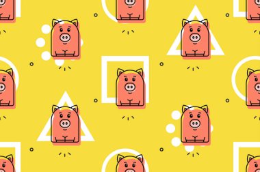 Domuzlarda kusursuz desen. Simge tasarımı. Şablon ögeleri