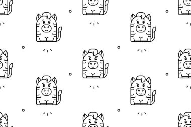 Zebralarda kusursuz desen. Simge tasarımı. Şablon ögeleri